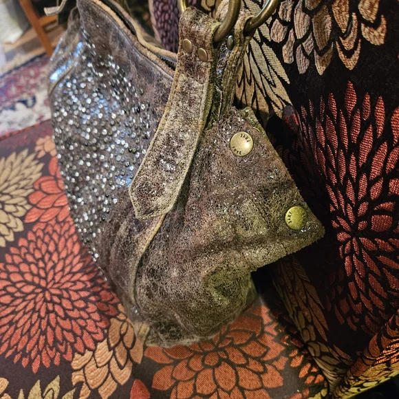 RESERVED For Amanda DO NOT BUY Frye Distressed Brown Studded Shoulder Bag - Picture 3 of 8